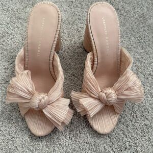 Loeffler Randall Women's Cream Bow Heeled Sandals